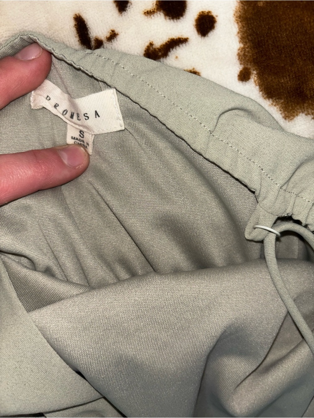 DROMeSA Sage Green Drawstring Top